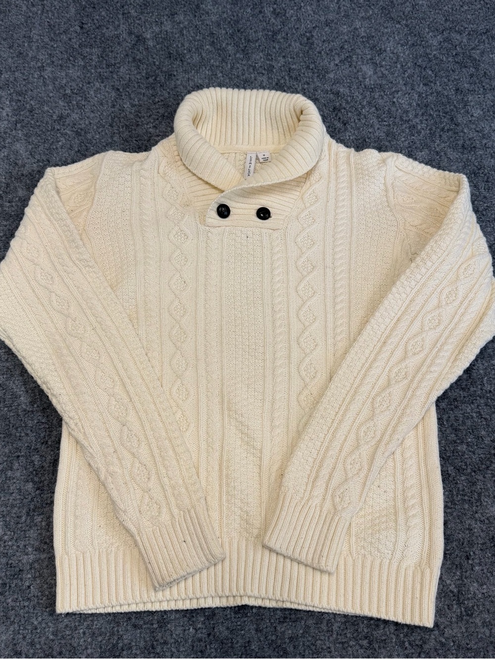 Janie and Jack Cream Cable-Knit Turtleneck Sweater